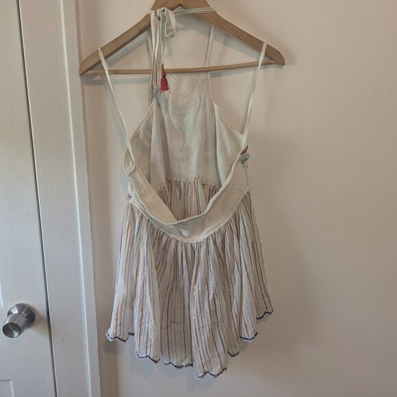 Anthropologie Floreat White Multi-Color Embroidered Halter Top - Picture 9 of 13